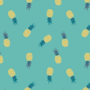 Ananas Aqua from Sirena Collection by Jessica Swift for Art Gallery Fabric, Choose your cut