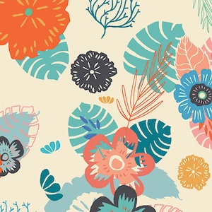 Ocean Floret Breeze Art Gallery Fabric Choose your cut, Cotton Quilt Fabric
