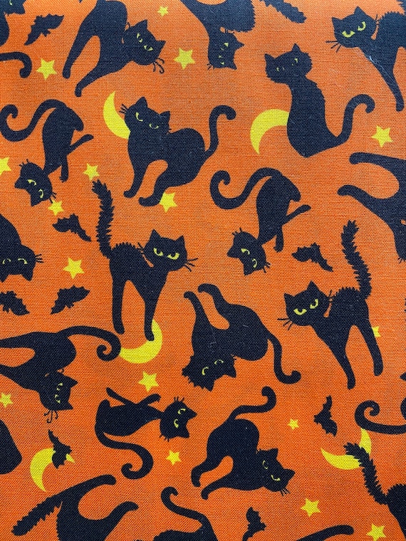 Timeless Treasures Stoff Creeping it Real, Halloween schwarze