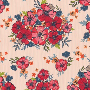 The Flower Fields, Blooming Burst Sunrise Art Gallery Quilt Fabric, Choose your cut