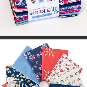 Americana Edition 12 Fat Quarter Bundle Art Gallery Quilt Fabric, Bundle Up