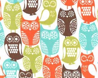 Michael Miller Fabric Swedish Owls Brown