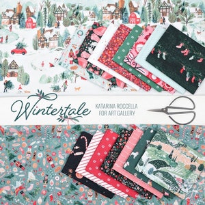 17 Fat Quarter Bundle Wintertale Christmas Collection, Art Gallery Quilt Fabric