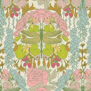 Tissu pour courtepointe pour galerie d'art Collection Équinoxe de printemps, Libellule Ascension Choisissez votre coupe image 3