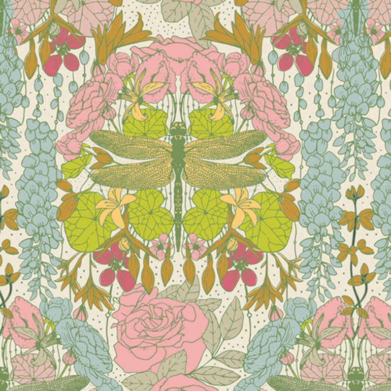 Tissu pour courtepointe pour galerie d'art Collection Équinoxe de printemps, Libellule Ascension Choisissez votre coupe image 3