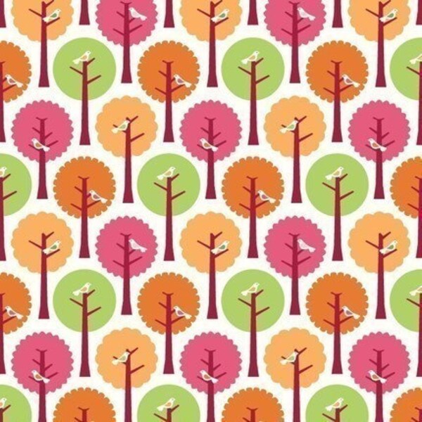 Riley Blake Fabric Summer Song Trees White 1 yard, yardage available