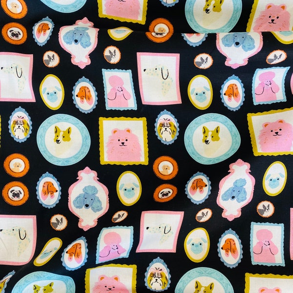 Dear Stella Quilt Fabric Doggy Portraits, Dog Days Collection Choose your cut