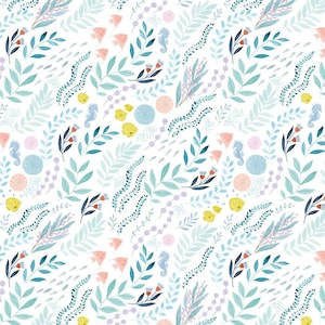 Dear Stella Cotton Quilt Fabric, Upstream White Choose your cut