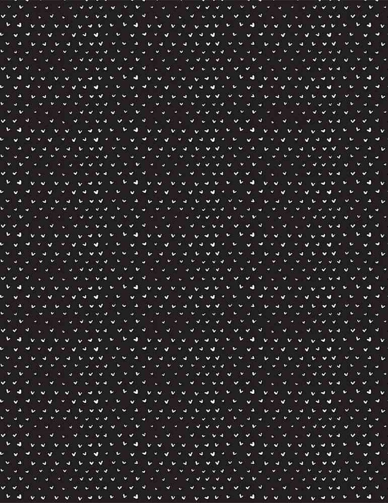 Dear Stella Fabric Mini Hearts in Black Choose your cut