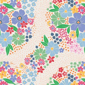 Colección Garden Path Light Daisy de Maureen Cracknell Art Gallery Fabric, Elige tu corte, Tela de algodón para acolchado