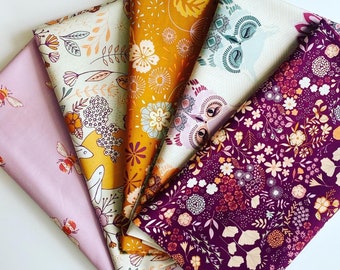 Curated Bundle, 5 Half Yard Cuts, Crafting Magic Collection Art Gallery Fabric