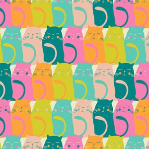 Oh Meow Collection Catitude in Snooze by Jessica Swift for Art Gallery Fabric