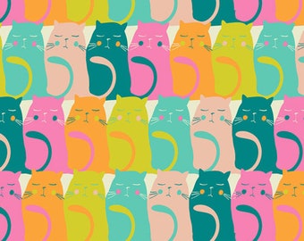 Oh Meow Collection Catitude in Snooze by Jessica Swift for Art Gallery Fabric