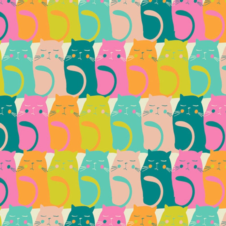 Collection Oh Meow Catitude in Snooze par Jessica Swift pour Art Gallery Fabric image 1