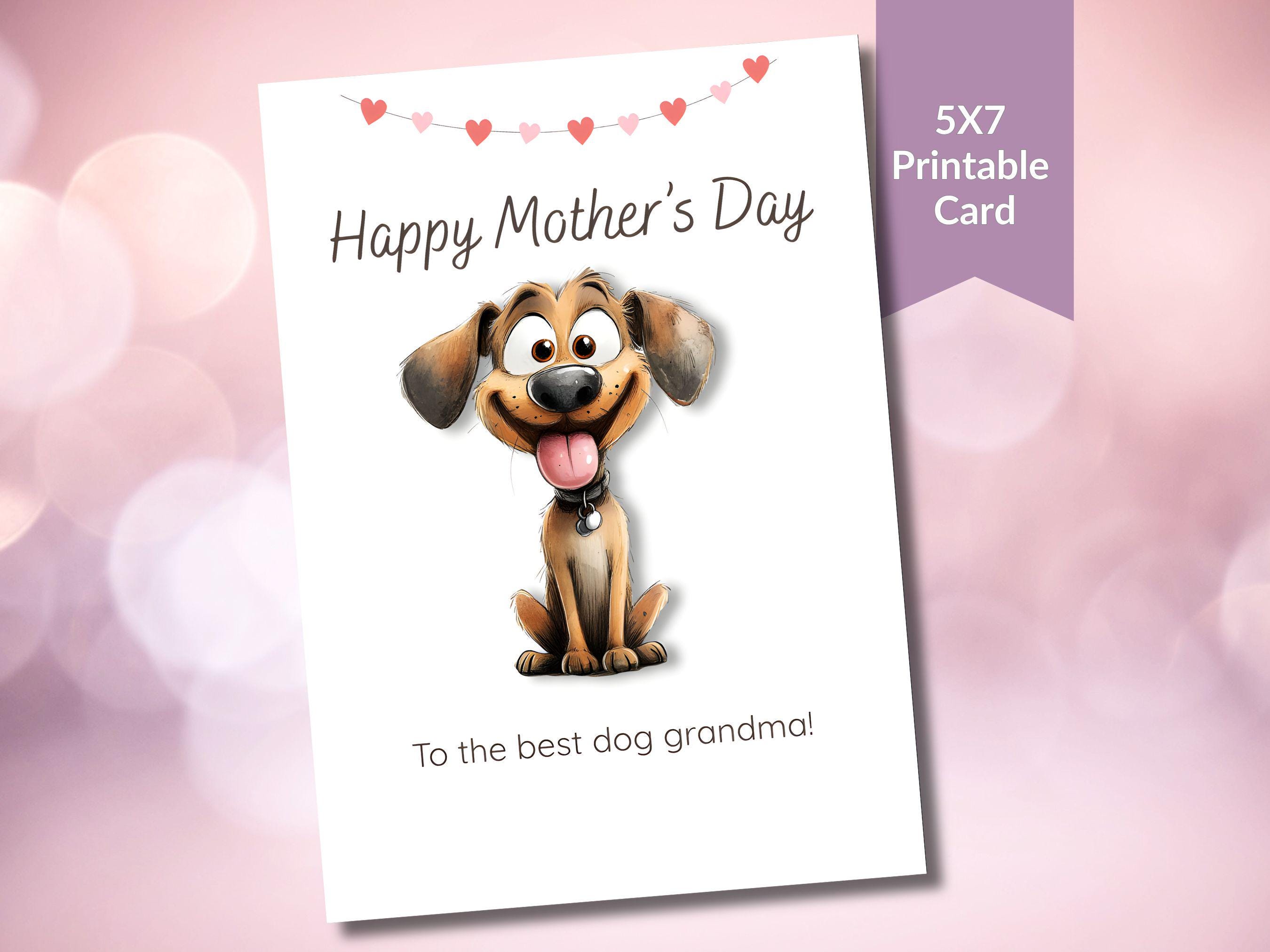 Dog Grandma Mother's Day Card Printable, From the Dog, Pet Grandparent ...