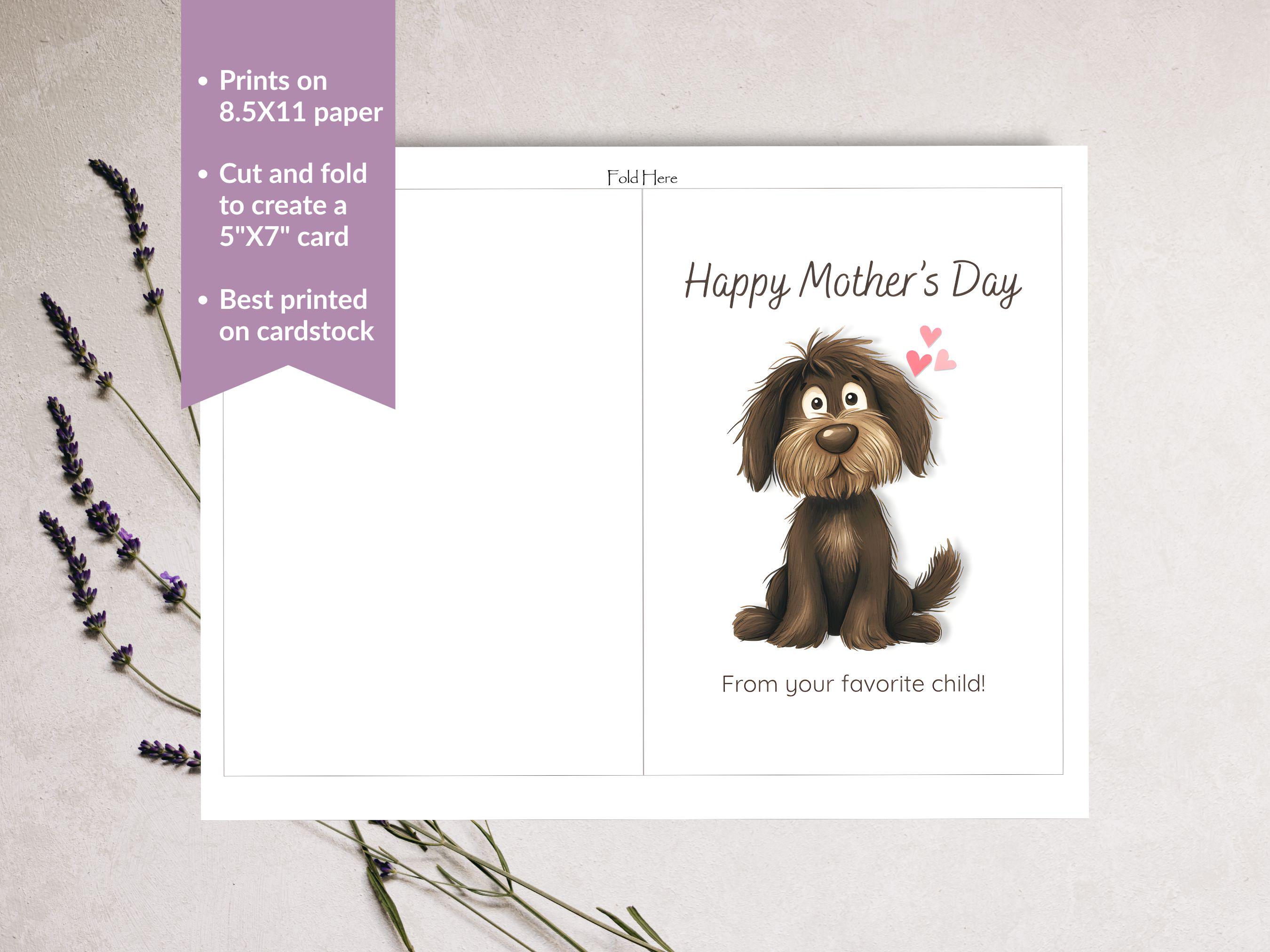 Funny Dog Mother's Day Card Printable, From Dog to Mom, Gift From Pet ...