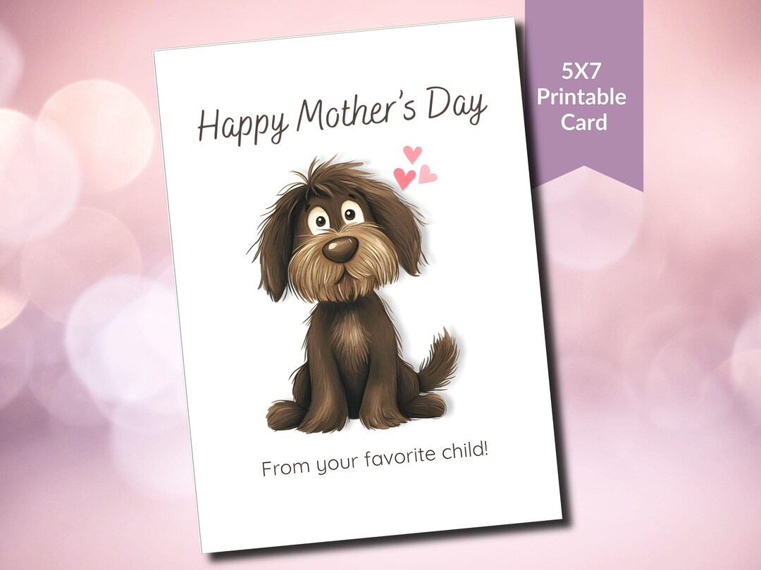 Funny Dog Mother's Day Card Printable, From Dog to Mom, Gift From Pet ...