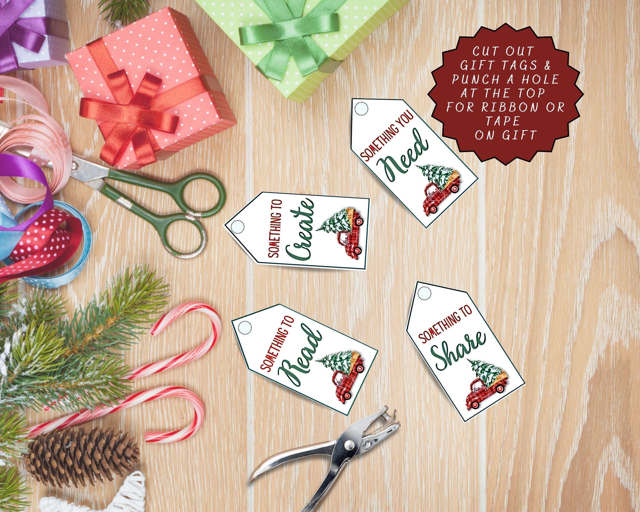 Vintage Red Truck Printable Christmas Gift Tags, Instant Download, Something You Want, Need ...