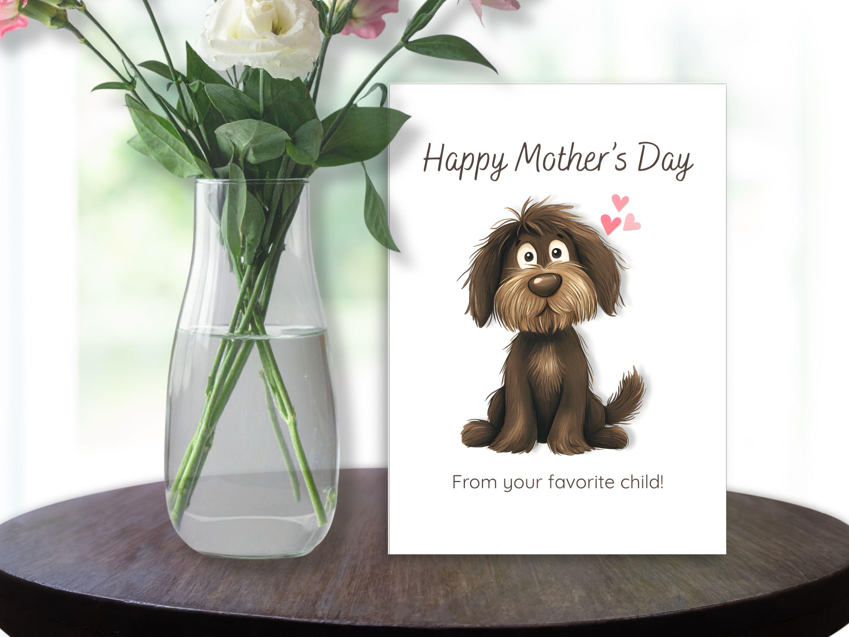 Funny Dog Mother's Day Card Printable, From Dog to Mom, Gift From Pet ...