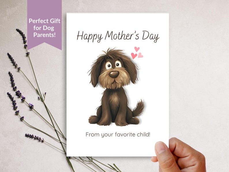 Funny Dog Mother's Day Card Printable, From Dog to Mom, Gift From Pet ...