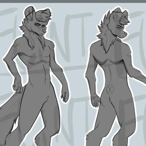 Hoja de referencia de hiena peluda: Base / Cuerpo completo (Descarga digital)