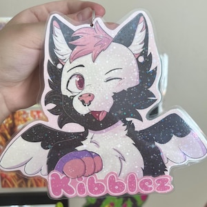 Custom furry badge for conventions physical badge of your fursona digital drawing