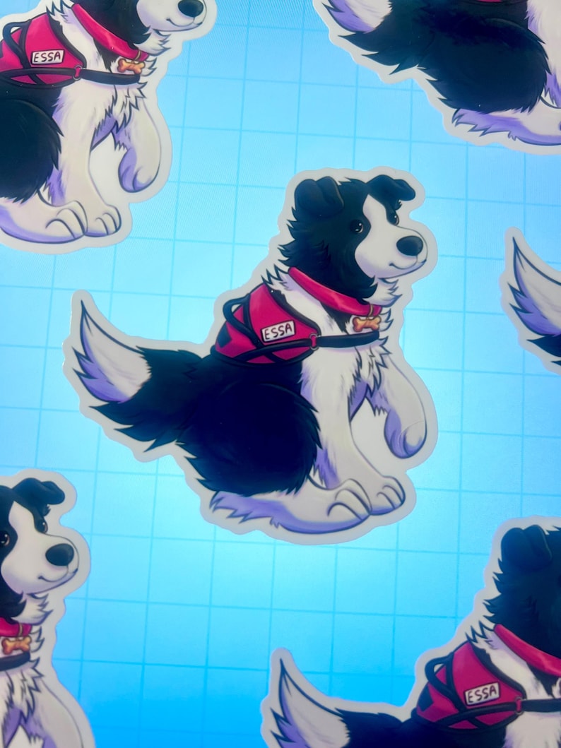 Border Collie Holo Sticker | Essa Puppy Dog, Waterproof (3in) - Etsy