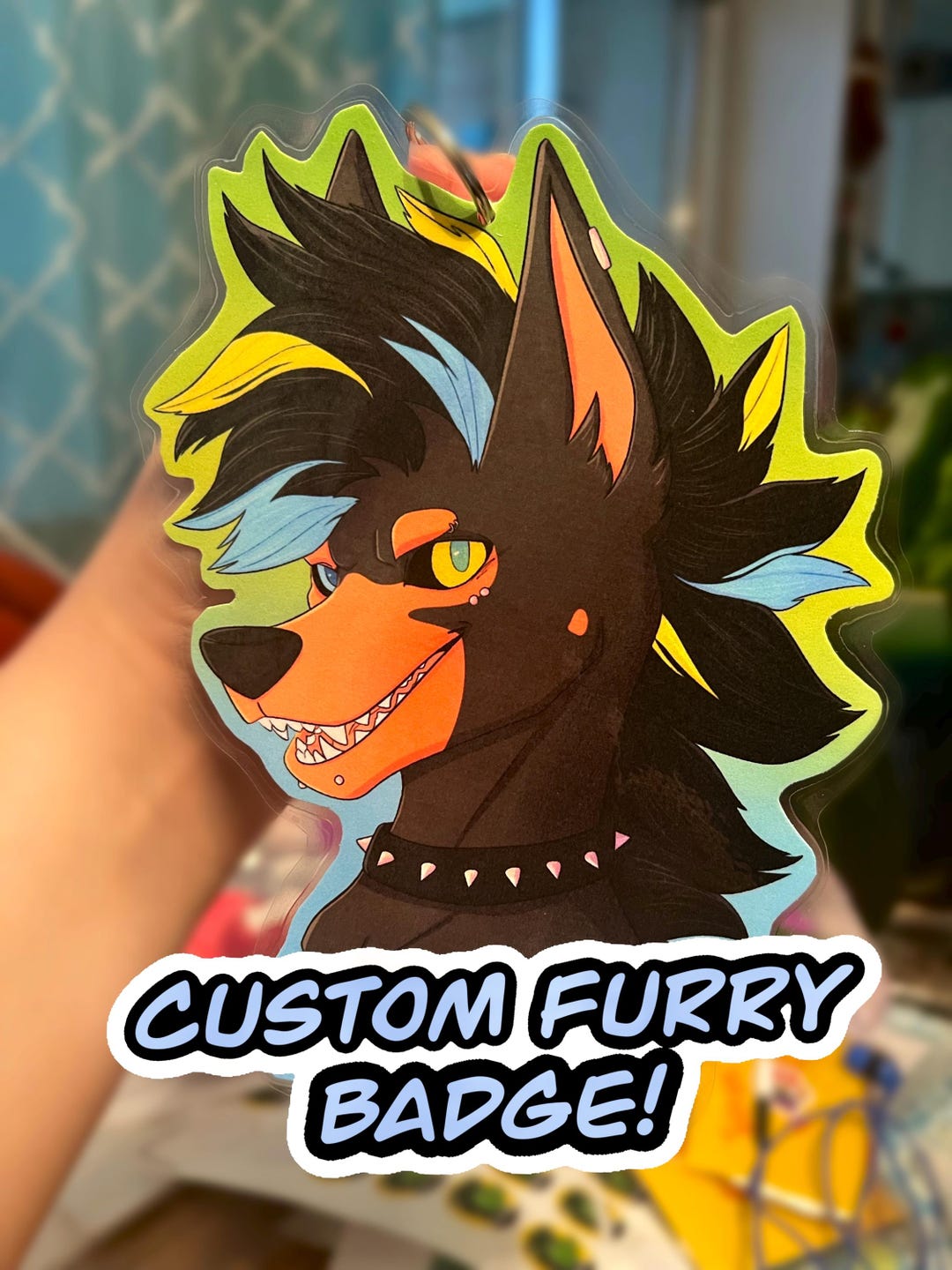 Custom Furry Badge for Conventions Physical Badge of Your Fursona ...
