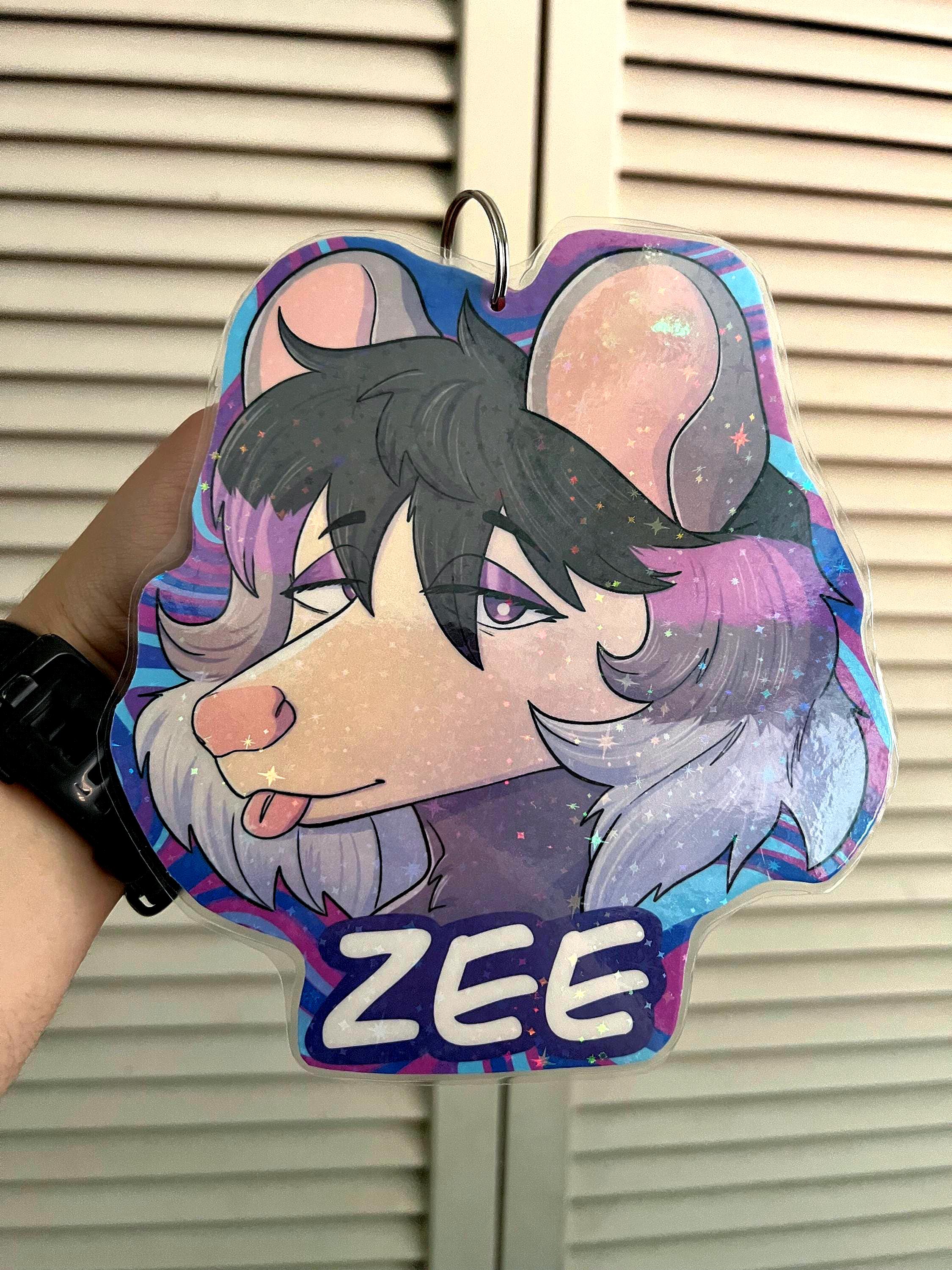 Custom Holographic Furry Badge for Conventions Physical Badge of Your ...