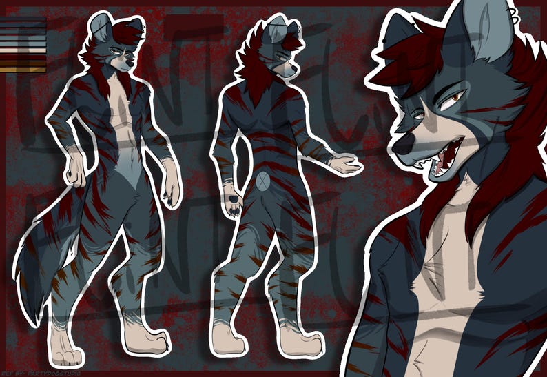 Hyena Furry Reference Sheet Base | Full Body (digital Download) - Etsy