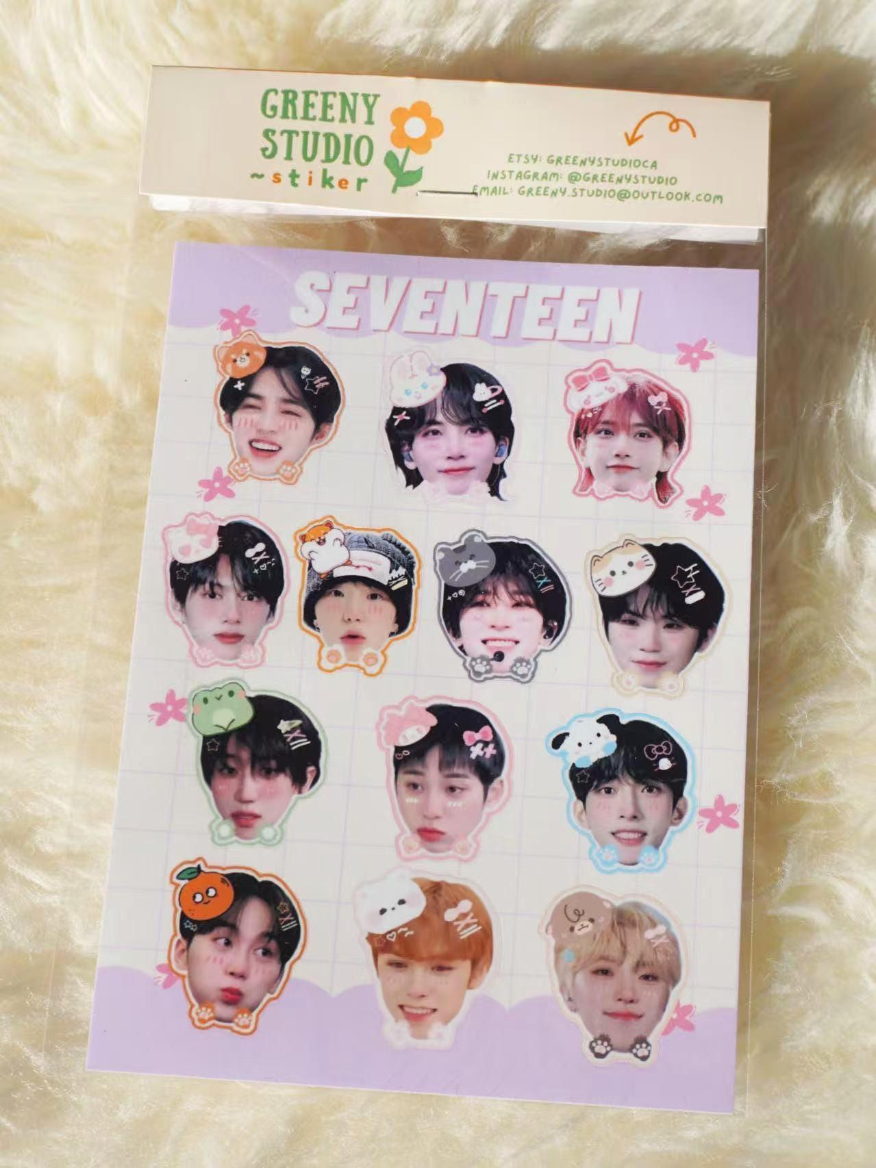SEVENTEEN Kpop Stickers | Full Member Set | 2 Sheets | Cute