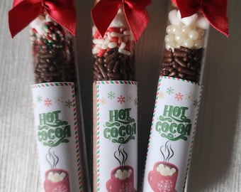 Hot Chocolate Tube Favors, Christmas, Wedding, Engagement, Holiday