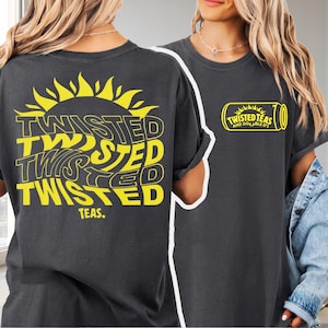 Twisted Teas och Double D's PNG, digital nedladdning av streetwear, gul solgrafik
