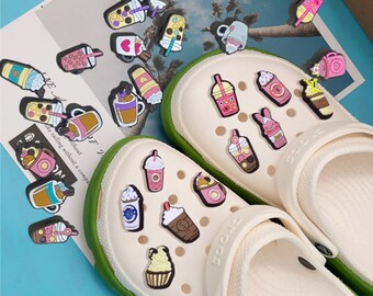 Bubble Milk Tea Croc Charms, Cafecito/ Frappuccino/ Soda Croc Charms, PVC Shoes Decorations, Accessories Kids Women Party Gifts