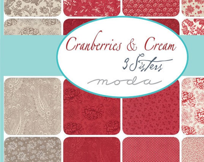 Cranberries Cream by 3 Sisters for Moda, Bundle of 34 Fat 8ths, 67.99