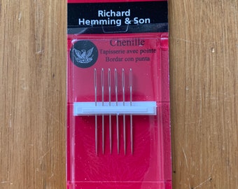 Richard Hemming Chenille Hand Sewing Embroidery Needles Package of 6