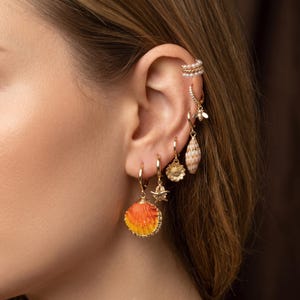 Muschel Muschel Ohrringe Set | Zarte wunderliche Ocean Beach Schmuck | kokette Sommerferien Accessoire | Geschenk für Sie