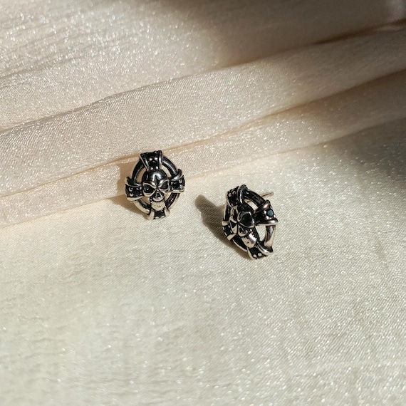 Schwarze Totenkopf-Ohrringe Im Gothic-Punk-Stil – Ideal Für Halloween, Parties & Den Täglichen Schmuck