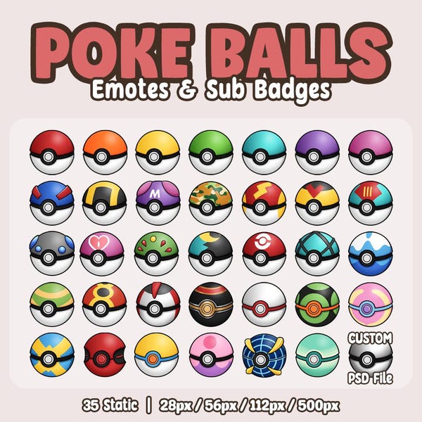 POKEBALL EMOTE BUNDLE | Twitch | Discord | YouTube | Streaming