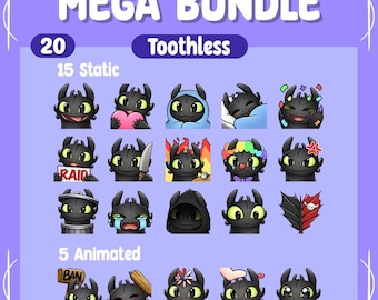 PAQUETE MEGA 20x TOOTHLESS / Twitch / Discord / YouTube / Transmisión