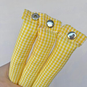 Checkered Snap-on Hair Rollers, 3-Piece Hair Curlers, Non-Heat Hair Styling, Cotton Curlers, Hair Accessories,Easy Hair Styling,Gift For Her