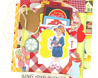 Hometown Summer Paper Pack Summer Junk Journal Ephemera Scrapbook Kit