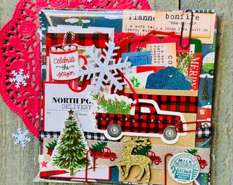 Cabin Christmas Paper Pack, Christmas Ephemera, Country Christmas Journal, Junk Journal Kit