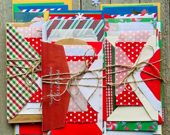 Junk Journal Envelopes Holiday Edition, Holiday Happy Mail, Junk Journal Supplies