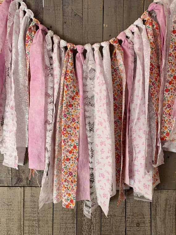 Wedding Garland Floral Fabric Garland French Country Pink Etsy