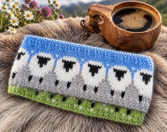 Sheep Motif Headband Knitting Pattern | Nordic Colorwork Headband | English PDF Pattern