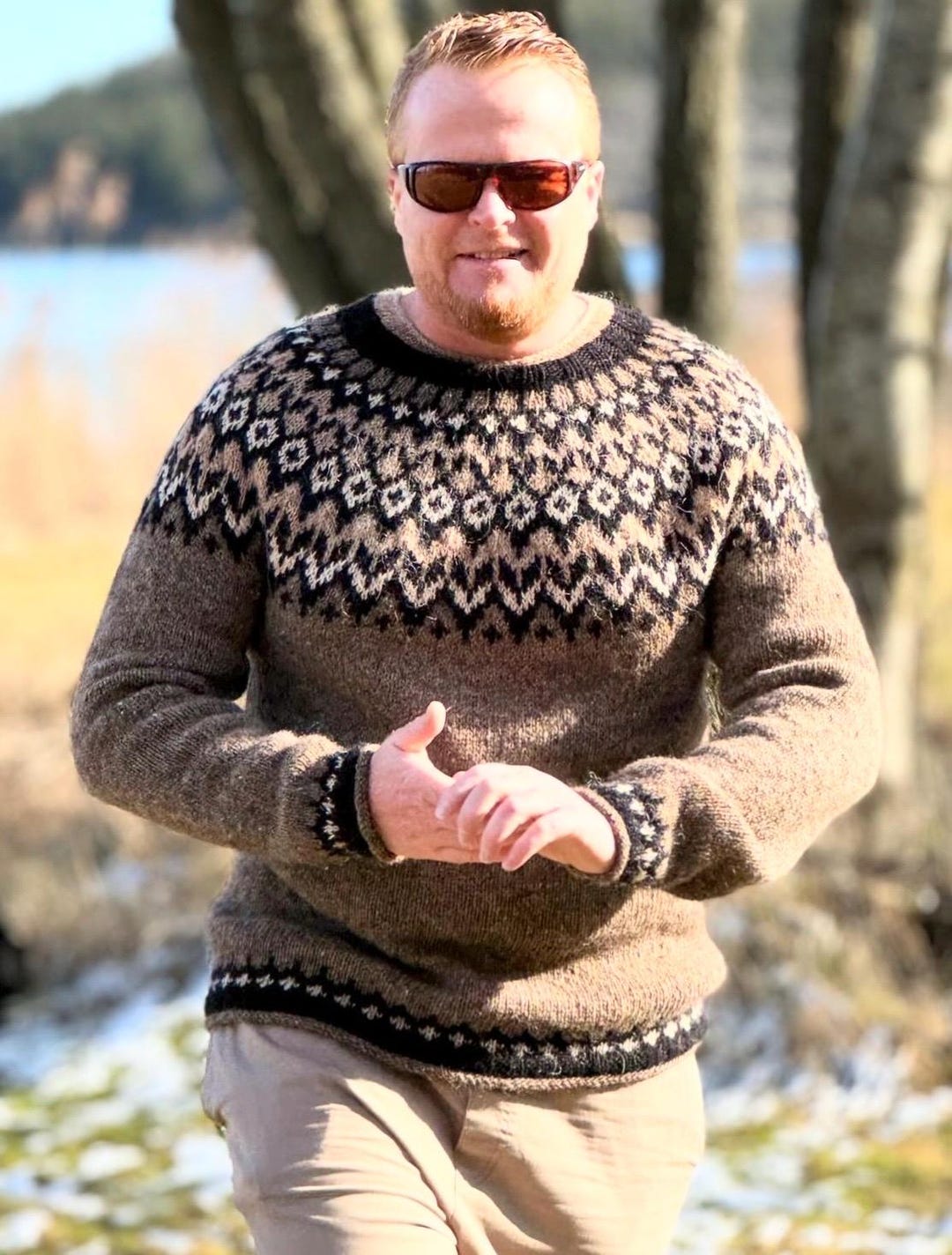 Riddari LOPAPEYSA for Men Icelands Famous Wool Sweater 100% Icelandic ...