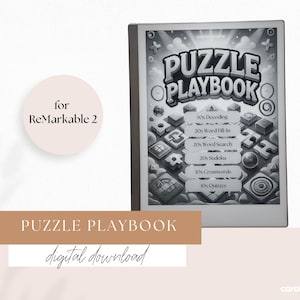 for Remarkable 2 Puzzle Playbook | Printable | Brain Games for Adults and Teens | Instant Download Activity Book PDF