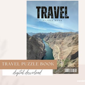 Travel Puzzle Book for Adults & Teens | 55 Brain Games and Activities | Crossword, Word Search, Sudoku, Code Breaker | Instant Download