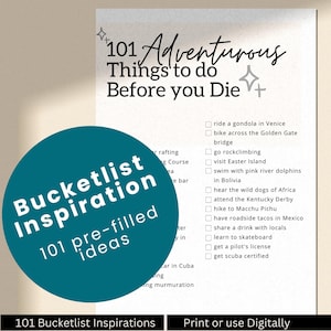 100 cosas para hacer / PDF imprimible de ideas de listas de deseos para parejas o aventureros que buscan cosas divertidas para hacer / Tamaños Carta de EE. UU. y A4